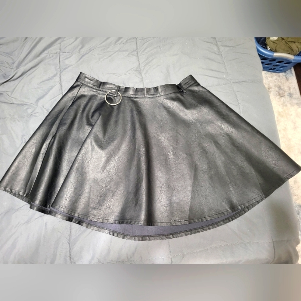 Black pleather skirt